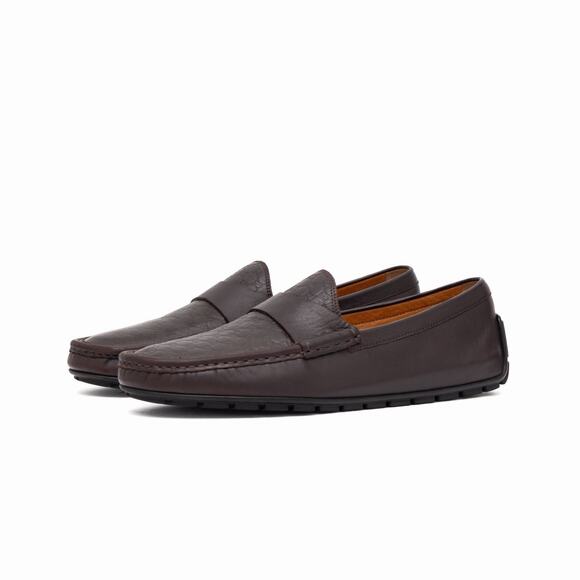 Gucci GG Microguccissima Monogram Brown Leather Loafers Mocasin US 10 main image 8